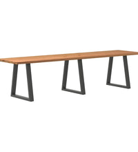Esstisch mit Baumkanten 320x80x74 cm Massivholz Eiche