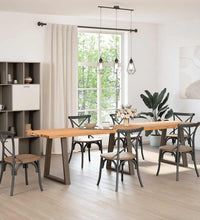 Esstisch mit Baumkanten 320x80x74 cm Massivholz Eiche