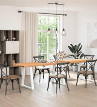 Esstisch mit Baumkanten 320x80x74 cm Massivholz Eiche