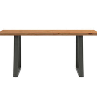 Esstisch Hellbraun 180x90x74 cm Massivholz Eiche Rechteckig