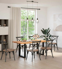 Esstisch Hellbraun 180x90x74 cm Massivholz Eiche Rechteckig