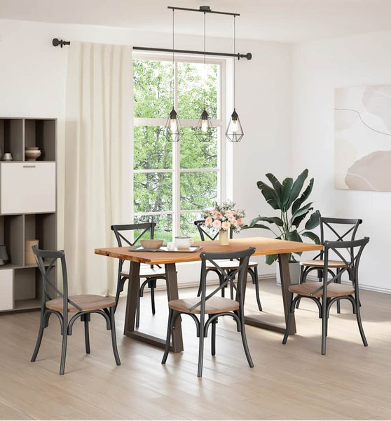 Esstisch Hellbraun 180x90x74 cm Massivholz Eiche Rechteckig