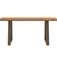 Esstisch Hellbraun 180x90x74 cm Massivholz Eiche Rechteckig