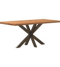 Esstisch Hellbraun 180x90x74 cm Massivholz Eiche Rechteckig