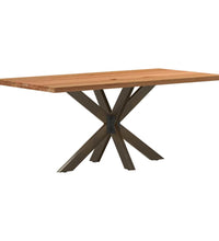 Esstisch Hellbraun 180x90x74 cm Massivholz Eiche Rechteckig