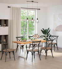 Esstisch Hellbraun 180x90x74 cm Massivholz Eiche Rechteckig