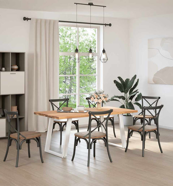 Esstisch Hellbraun 180x90x74 cm Massivholz Eiche Rechteckig