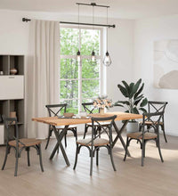 Esstisch Hellbraun 200x90x74 cm Massivholz Eiche Rechteckig