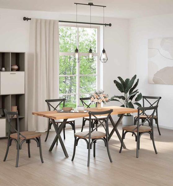 Esstisch Hellbraun 200x90x74 cm Massivholz Eiche Rechteckig