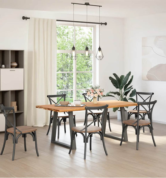 Esstisch Hellbraun 200x90x74 cm Massivholz Eiche Rechteckig