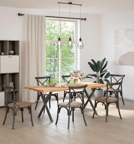 Esstisch Hellbraun 200x90x74 cm Massivholz Eiche Rechteckig