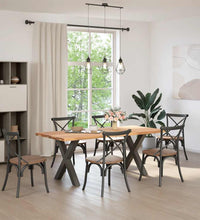 Esstisch Hellbraun 200x90x74 cm Massivholz Eiche Rechteckig