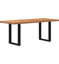 Esstisch Hellbraun 200x90x74 cm Massivholz Eiche Rechteckig