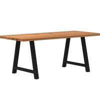 Esstisch Hellbraun 200x90x74 cm Massivholz Eiche Rechteckig