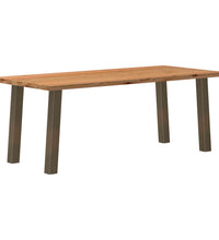 Esstisch Hellbraun 200x90x74 cm Massivholz Eiche Rechteckig