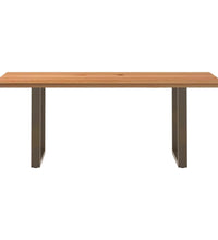 Esstisch Hellbraun 200x90x74 cm Massivholz Eiche Rechteckig