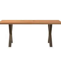 Esstisch Hellbraun 200x90x74 cm Massivholz Eiche Rechteckig