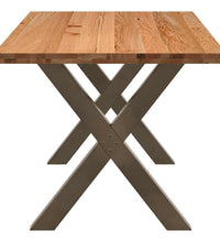 Esstisch Hellbraun 200x90x74 cm Massivholz Eiche Rechteckig