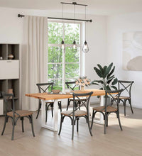 Esstisch Hellbraun 200x90x74 cm Massivholz Eiche Rechteckig