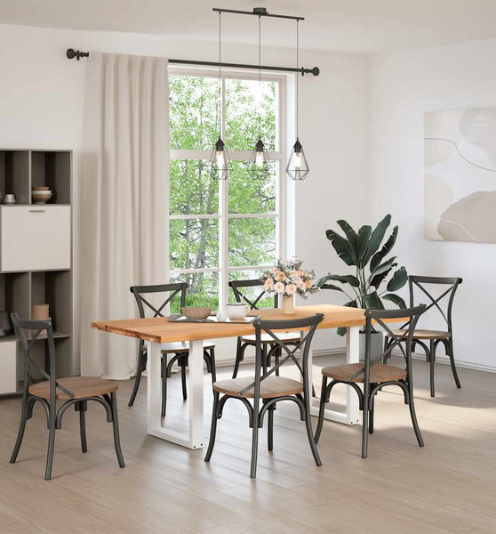 Esstisch Hellbraun 200x90x74 cm Massivholz Eiche Rechteckig