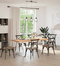 Esstisch Hellbraun 200x90x74 cm Massivholz Eiche Rechteckig