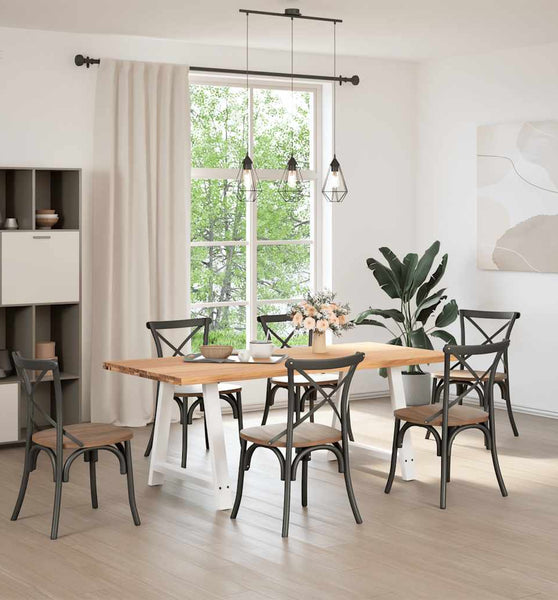 Esstisch Hellbraun 200x90x74 cm Massivholz Eiche Rechteckig