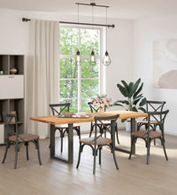 Esstisch Hellbraun 220x90x74 cm Massivholz Eiche Rechteckig