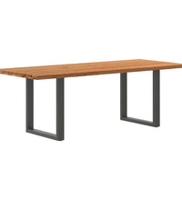 Esstisch Hellbraun 220x90x74 cm Massivholz Eiche Rechteckig