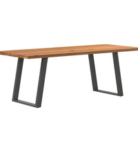 Esstisch Hellbraun 220x90x74 cm Massivholz Eiche Rechteckig