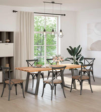 Esstisch Hellbraun 220x90x74 cm Massivholz Eiche Rechteckig