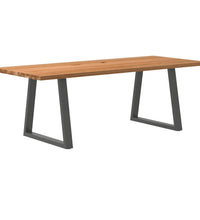 Esstisch Hellbraun 220x90x74 cm Massivholz Eiche Rechteckig