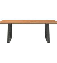 Esstisch Hellbraun 220x90x74 cm Massivholz Eiche Rechteckig