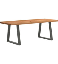 Esstisch Hellbraun 220x90x74 cm Massivholz Eiche Rechteckig