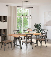 Esstisch Hellbraun 220x90x74 cm Massivholz Eiche Rechteckig