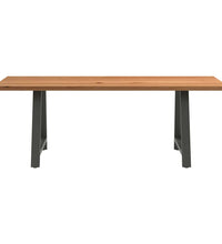 Esstisch Hellbraun 220x90x74 cm Massivholz Eiche Rechteckig