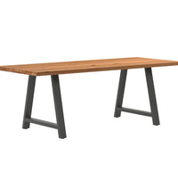 Esstisch Hellbraun 220x90x74 cm Massivholz Eiche Rechteckig