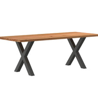 Esstisch Hellbraun 220x90x74 cm Massivholz Eiche Rechteckig