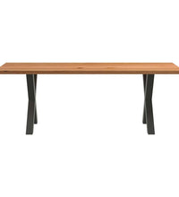 Esstisch Hellbraun 220x90x74 cm Massivholz Eiche Rechteckig