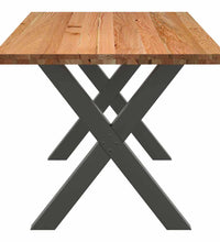 Esstisch Hellbraun 220x90x74 cm Massivholz Eiche Rechteckig