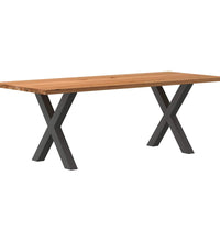 Esstisch Hellbraun 220x90x74 cm Massivholz Eiche Rechteckig