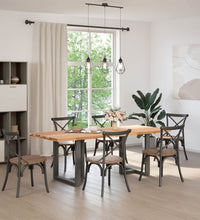 Esstisch Hellbraun 220x90x74 cm Massivholz Eiche Rechteckig