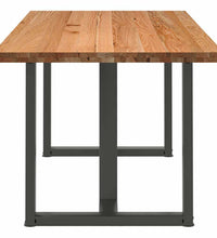 Esstisch Hellbraun 220x90x74 cm Massivholz Eiche Rechteckig