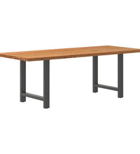 Esstisch Hellbraun 220x90x74 cm Massivholz Eiche Rechteckig