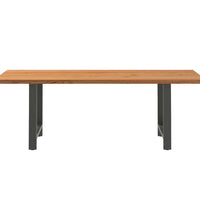 Esstisch Hellbraun 220x90x74 cm Massivholz Eiche Rechteckig