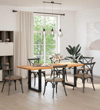 Esstisch Hellbraun 220x90x74 cm Massivholz Eiche Rechteckig