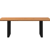 Esstisch Hellbraun 220x90x74 cm Massivholz Eiche Rechteckig