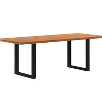 Esstisch Hellbraun 220x90x74 cm Massivholz Eiche Rechteckig