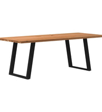 Esstisch Hellbraun 220x90x74 cm Massivholz Eiche Rechteckig