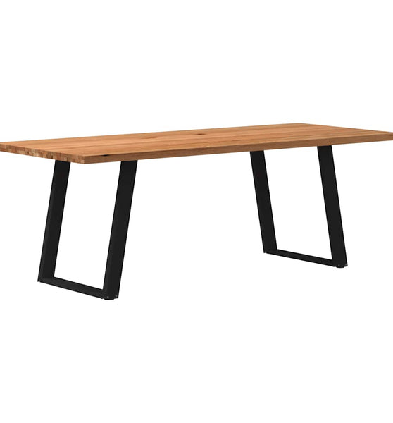 Esstisch Hellbraun 220x90x74 cm Massivholz Eiche Rechteckig