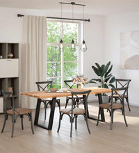 Esstisch Hellbraun 220x90x74 cm Massivholz Eiche Rechteckig